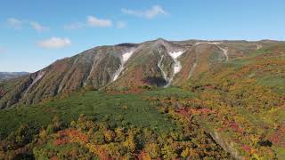 大雪山 赤岳 空撮 紅葉 Ver.2 Aerial view of Daisetuzan National Park ,Mt.Aka ,in Hokkaido,Japan