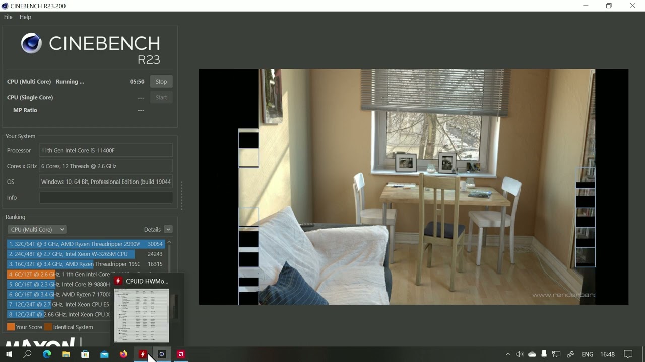 Cinebench I I5 11400f I LC cc 120