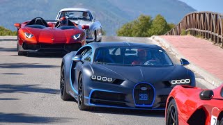 Supercars in Marbella July 2022 (Aventador J, Stirling Moss, Huayra BC, Chiron 110, V12 Speedster