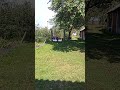 Качель оранжевый и подушка синий коричневый дом