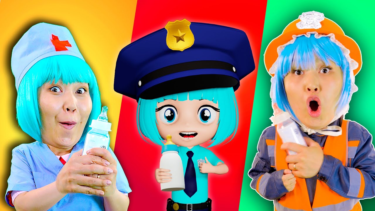 Policeman and Baby PoliceGirl Song 👮‍♂️🚓🚨 | Nursery Rhymes & Lights Baby Songs