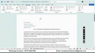 Shelly Cashman Word 365 | Module 2: End of Module Project 1 Technology in the Hospitality Industry