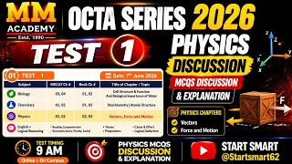 Vectors, Force & Motion | MM Academy OCTA Series Test 1 | Physics Portion Discussion | Startsmart62