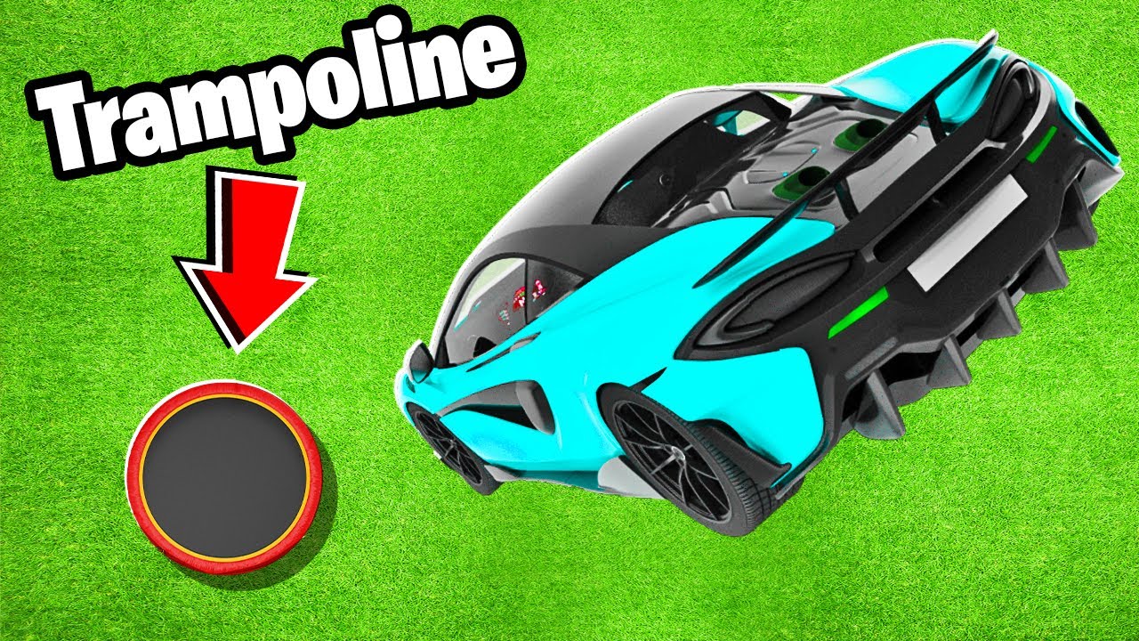 1,000MPH CAR vs TRAMPOLINE Jumping Crash Test! YouTube