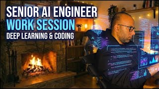 🔴 Work With Me 24/7 | Senior AI & Automation Engineer | Fireplace Work Mode (No Music - Pomodoro 50/