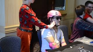 Caressing Tim Suttons Sideburns