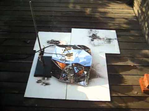 Ignition of liquid eutectic sugar alcohol propellant.wmv