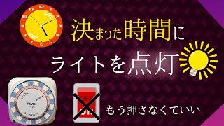 プログラムタイマーの使い方、毎日のめんどくさい作業を簡略化！自動点灯で楽チン♪【解説付き】