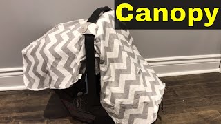 Carseat Canopy Review-Chevy Canopy-Grey Chevron Pattern