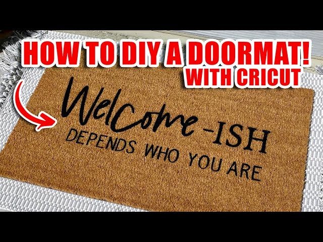 Painted Welcome Mat & DIY Wreath With Cricut Maker - Small Stuff Counts