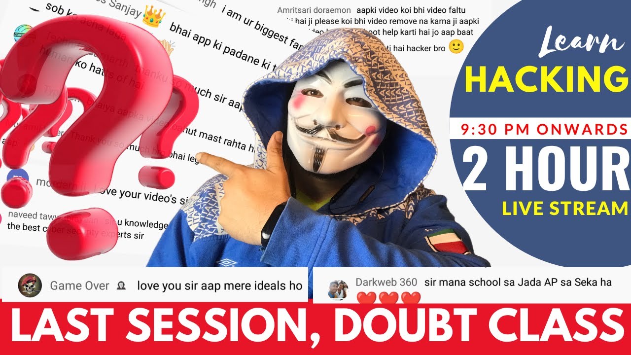 Doubt Class LIVE cyber security full course | cybersecurity for ...