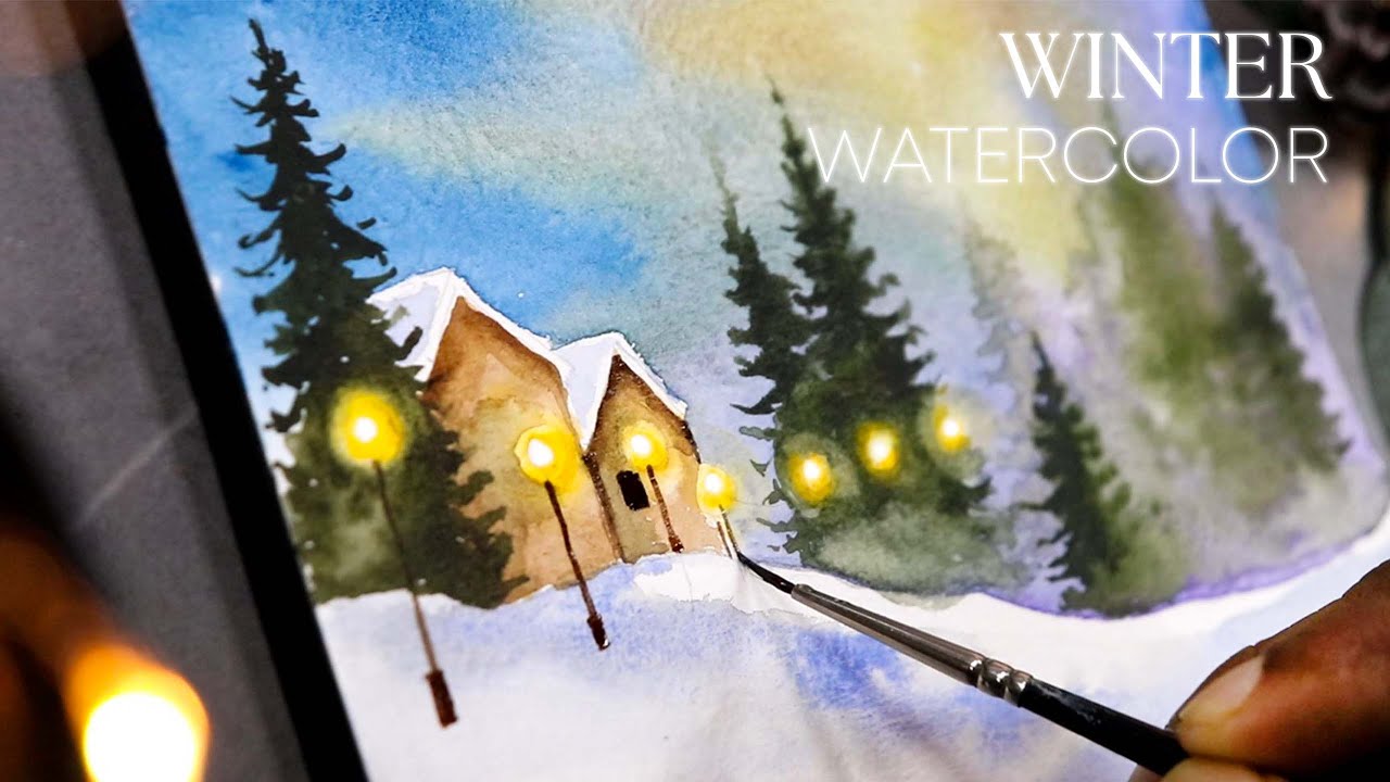 Paint a MAGICAL Winter Landscape with Watercolors!
