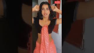 Hot Desi Slim Figure Patli Kamariya Tiktoker Girl Navel Showing Full Masti Dance Videos In Saree