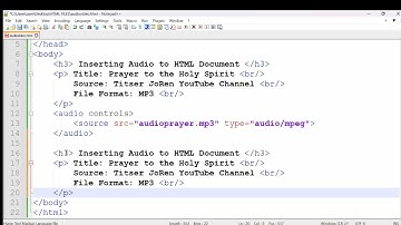 How to Insert Audio and Video to HTML Document using Notepad++