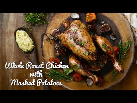 Whole Roast Chicken With Mashed Potatoes | Christmas Special Chicken Recipe | #IFNLIVE | India Food Network