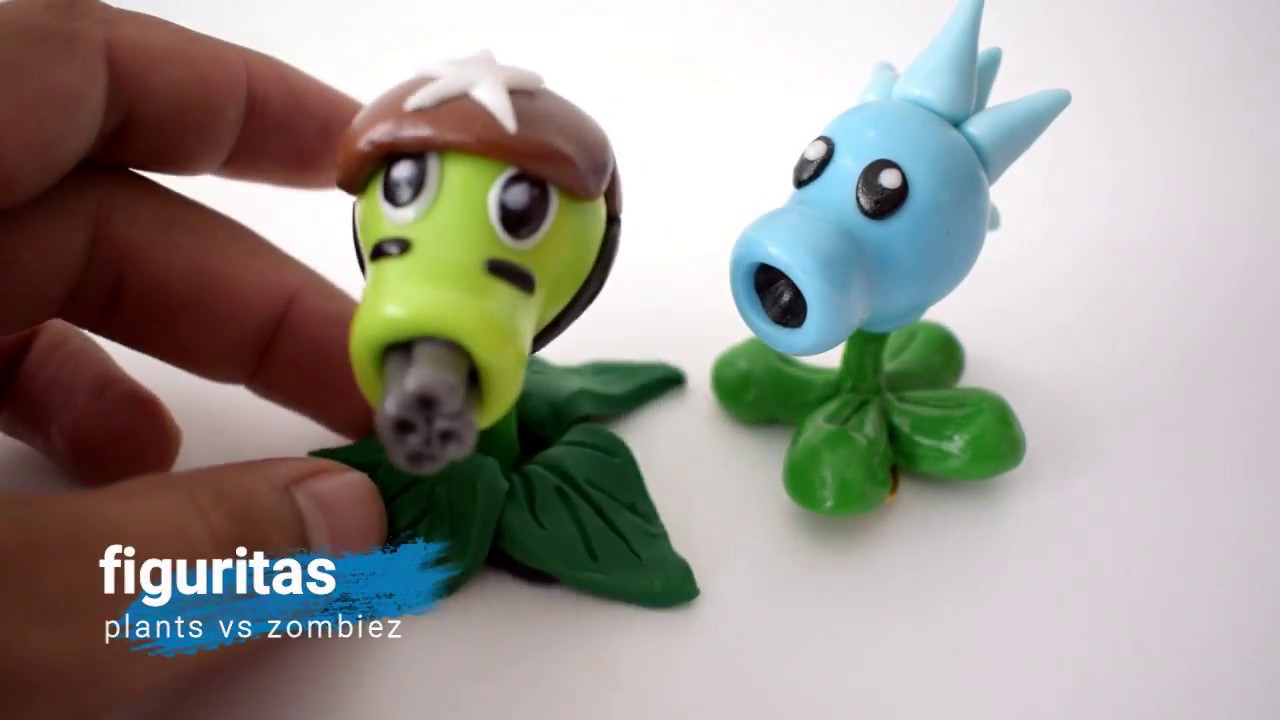 PLANTS VS ZOMBIES 2 Peashooter y Hielaguisante | PORCELANA | PLASTILINA ...