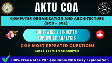 COA Topic-Wise Trend Analysis | Last 5 Years PYQs | AKTU BCS-302 | What to Study for Exam