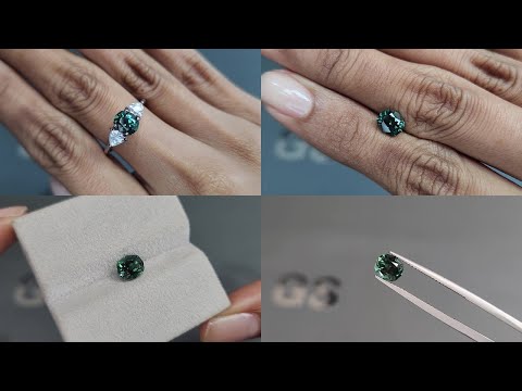 Green tourmaline cushion cut 1.24 carats, Africa Video  № 1