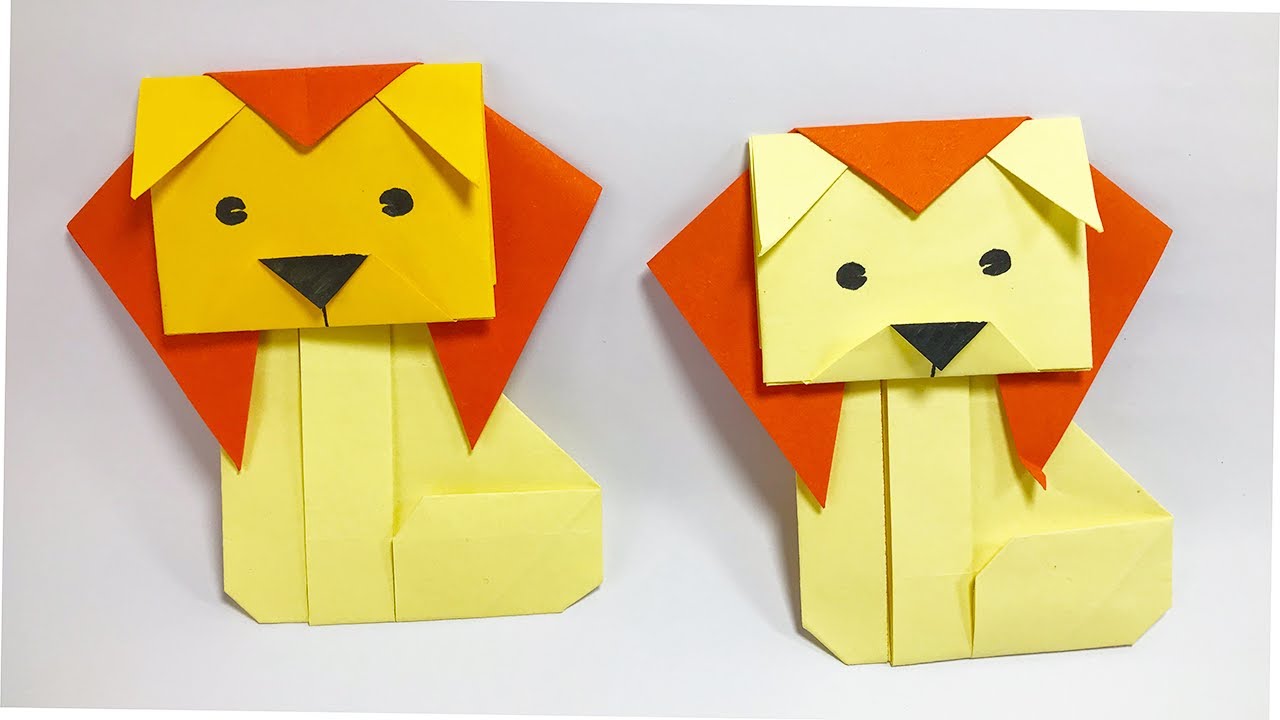 EASY ORIGAMI PAPER LION TUTORIAL ORIGAMI CRAFT YouTube