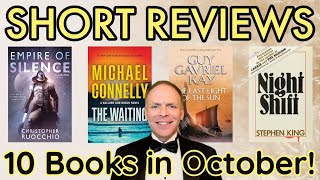 October 24 Book Reviews | 10 Books from Great Authors!
What was your best book of October?
00:00 Intro
00:50 Science Fiction
04:21 Literary Fiction
06:19 Crime Fiction
12:49 Fantasy
24:51 Book of the Month
27:18 Outro
Channel mentioned:
@SheWasOnlyEvie
Books Reviewed:
Empire of Silence by Christopher Ruocchio
Tortilla Flat by John Steinbeck
Prayer for Rain by Dennis Lehane
Moonlight Mile by Dennis Lehane
The Waiting by Michael Connelly
The Last Light of the Sun by Guy Gavriel Kay
Rise of a Merchant Prince by Raymond E. Feist
The Gypsy by Steven Brust and Megan Lindholm
The Shaping of Middle-earth by J.R.R. Tolkien and Christopher Tolkien
Night Shift by Stephen King
SUPPORT THE CHANNEL/SEND ME A BOOK
Amazon Wish List: https://tinyurl.com/rfbwish
FIRESIDE DISCORD
https://discord.gg/7cqjh2pKrU
TWITTER/X
@BooksFury
GOODREADS
goodreads.com/redfurybooks
Please LIKE, COMMENT and SUBSCRIBE! And check out some of my past videos!
Thanks for watching! October 24 Book Reviews | 10 Books from Great Authors!