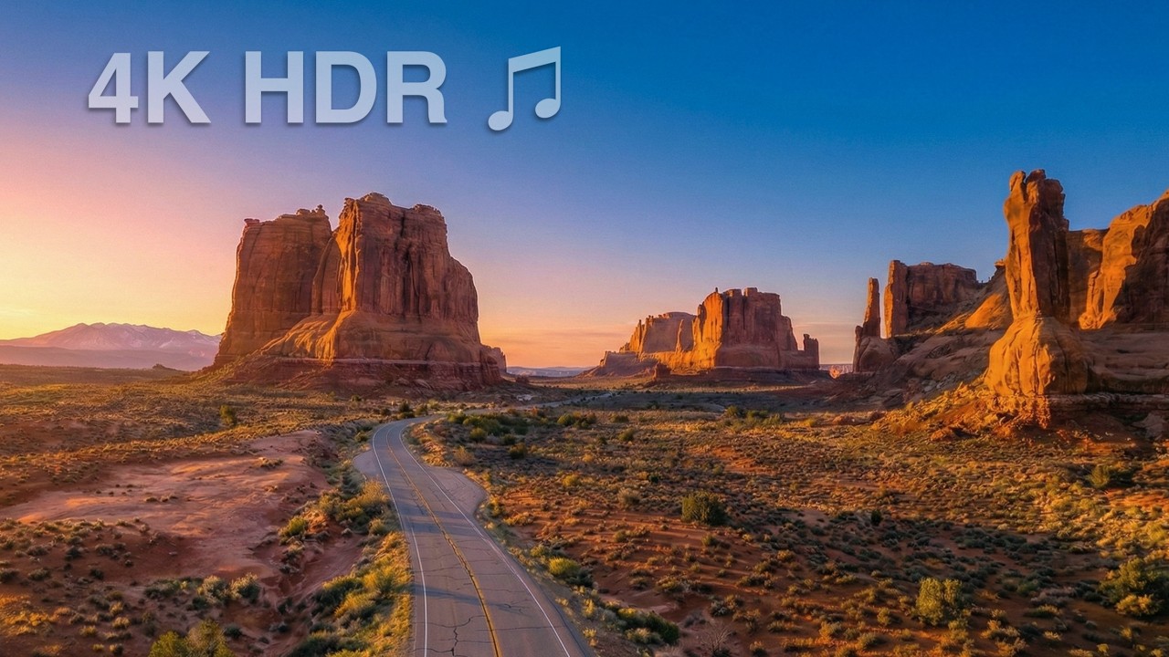 Arches National Park Scenic Drive | Utah Sunset to Sunrise Views | 4K HDR