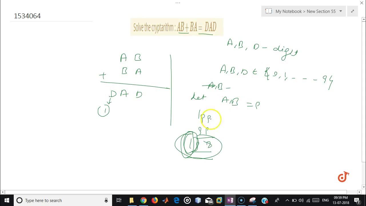  solve the cryptarithm a b b a d a d youtube