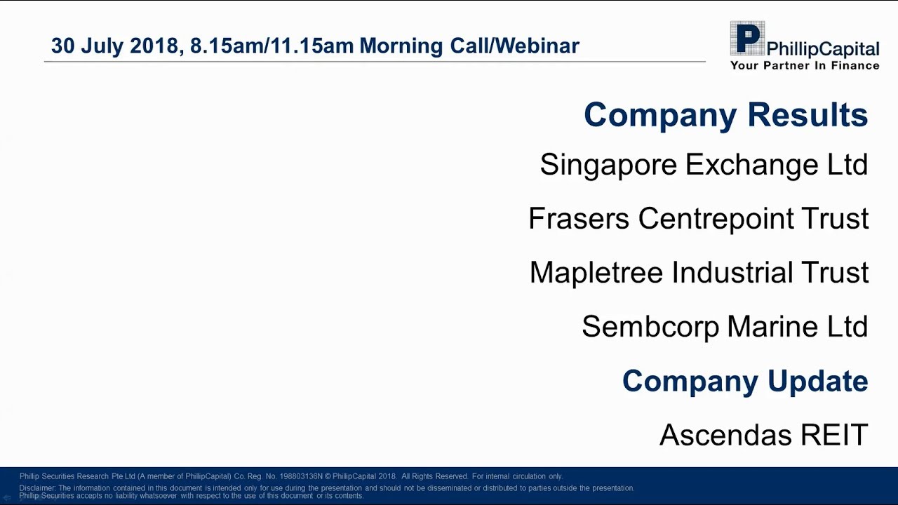 Market Outlook – Singapore Companies Results and Update & Crude Oil Update