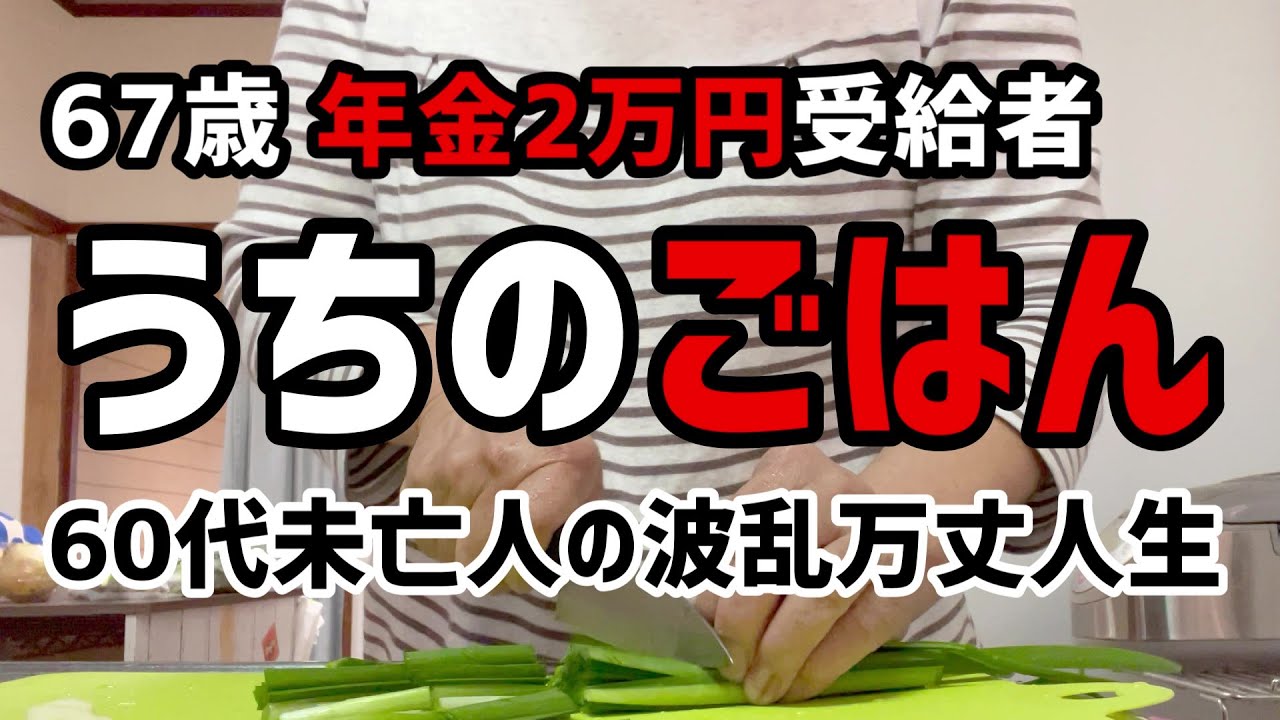 60代一人暮らし】年金2万円受給者のうちのごはん【シニアVlog】 - YouTube
