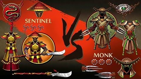 Shadow Fight 2 Monk set vs Sentinel set |Gameplay|