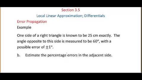 Propagation of Absolute and Percentage Error