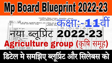 Class 11th Agriculture group blueprint 2022-23 | Mp Board class 11th Agriculture blueprint 2022-23