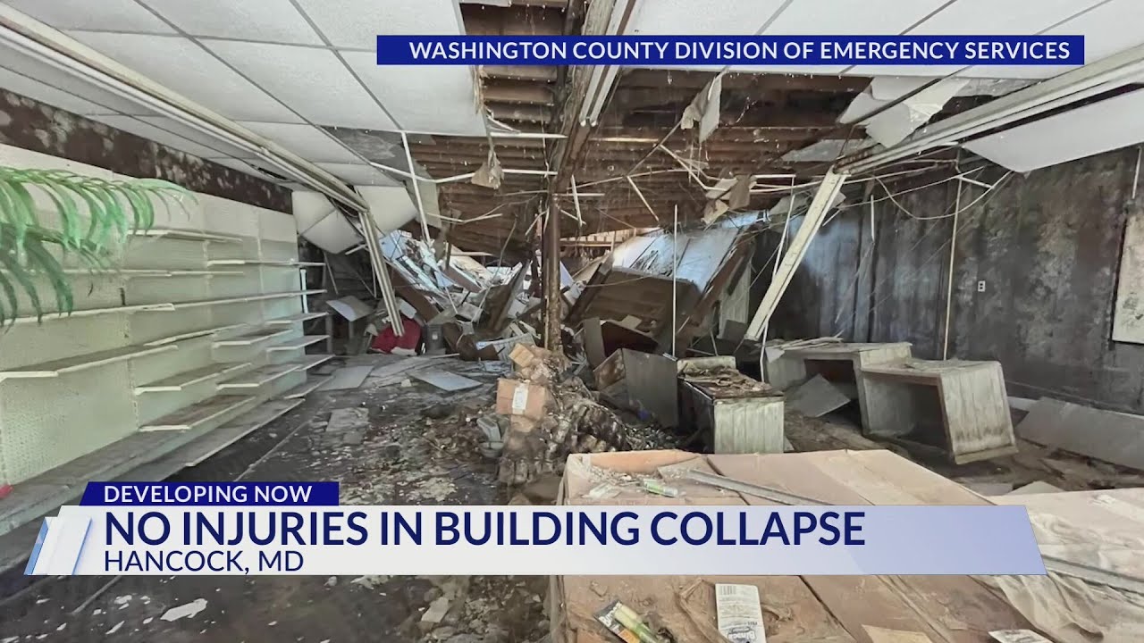 No injuries in building collapse - YouTube