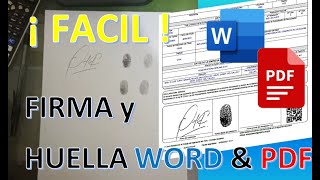 Coloca La Firma Y Huella En Word Y Pdf