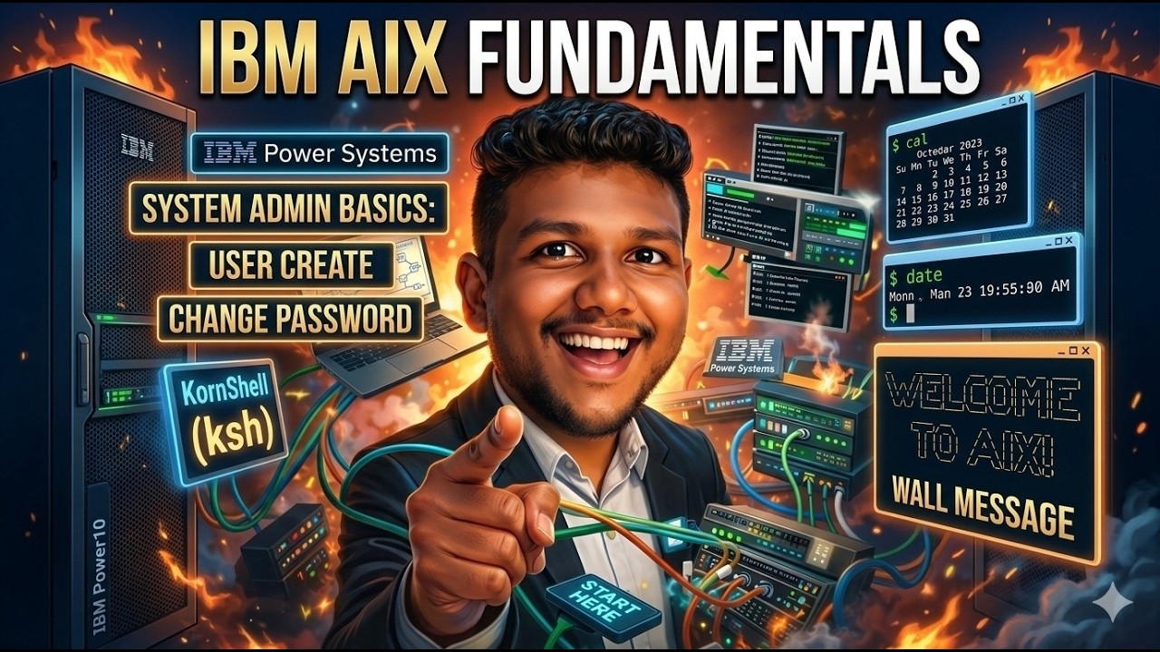 IBM AIX Fundamentals with User Creation, Date, Cal commands, Banners ...