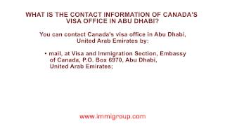 What is the contact information of Canada's visa office in Abu Dhabi? -  YouTube