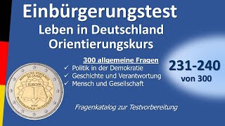 Einbürgerungstest Leben In Deutschlandorientierungskurs 231-240 Von 300