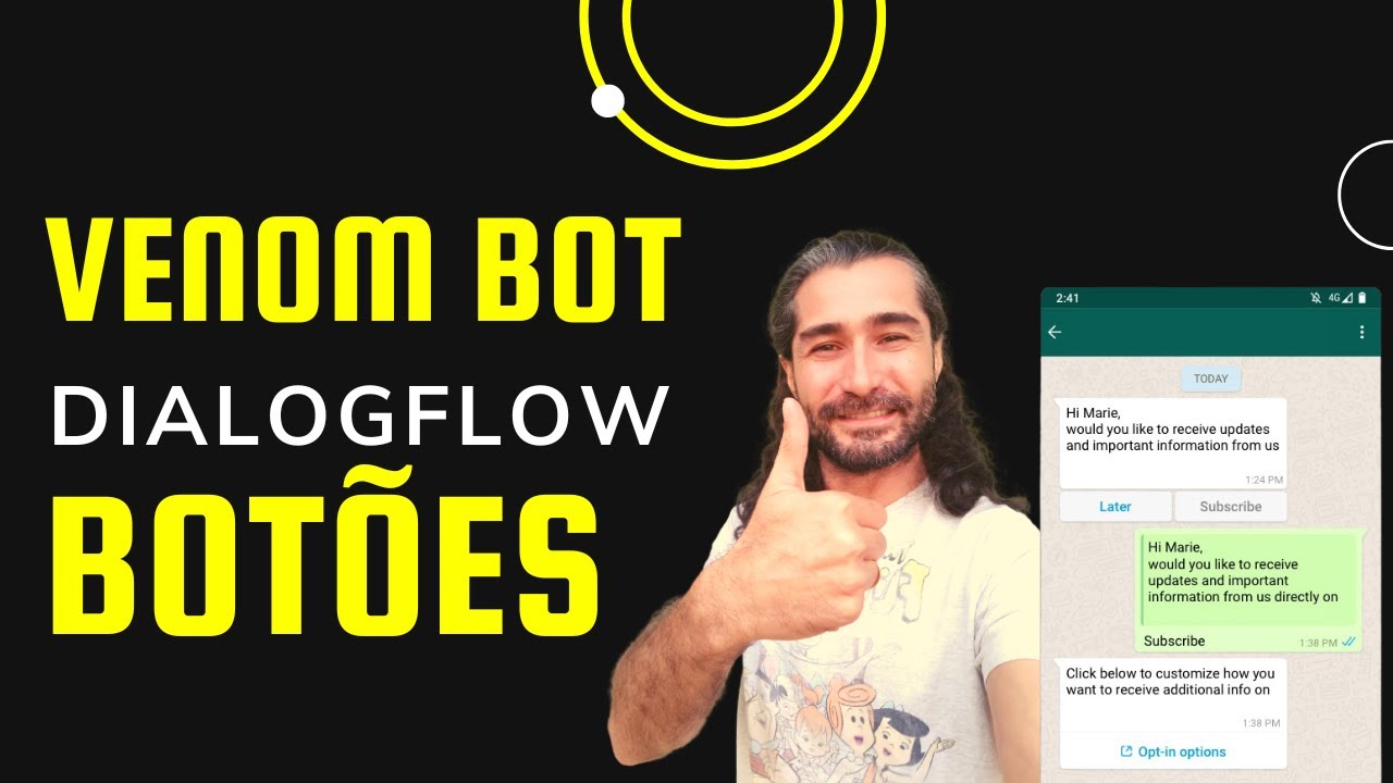 Aprenda como integrar a Venom-BOT com o DialogFlow e enviar Botões de ...