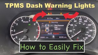 Nissan Sentra Tire Pressure Monitoring (TPMS) and Warning Dashboard Lights | How to Fix it Properly