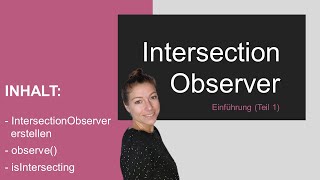 Intersection Observer mit HTML, CSS und JavaScript - Teil 1
