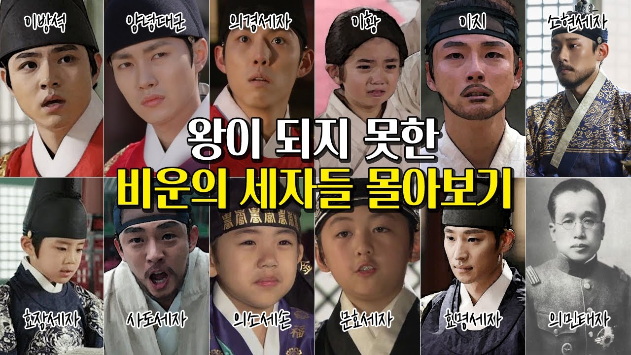 조선시대 비운의 세자들 몰아보기. [이방석,양녕대군,의경세자,이황,이지,소현세자,효장세자,사도세자,의소세손,문효세자,효명세자 ...