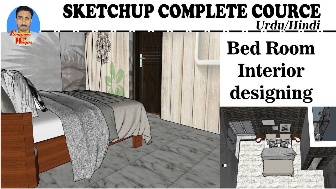 Sketchup Bedroom Interior Design Tutorial | Fast and Easy Modeling ...
