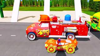 ZOMBIE Pit Transform In Beast Eater Lightning McQueen & Big & Small Pixar Cars! Beam.NG Drive! screenshot 5