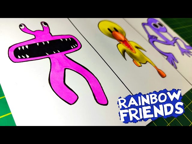 I DRAW THE ORIGIN of RAINBOW FRIENDS from ROBLOX 😱 Paranoid meme Rainbow  friend Roblox DRAWING 