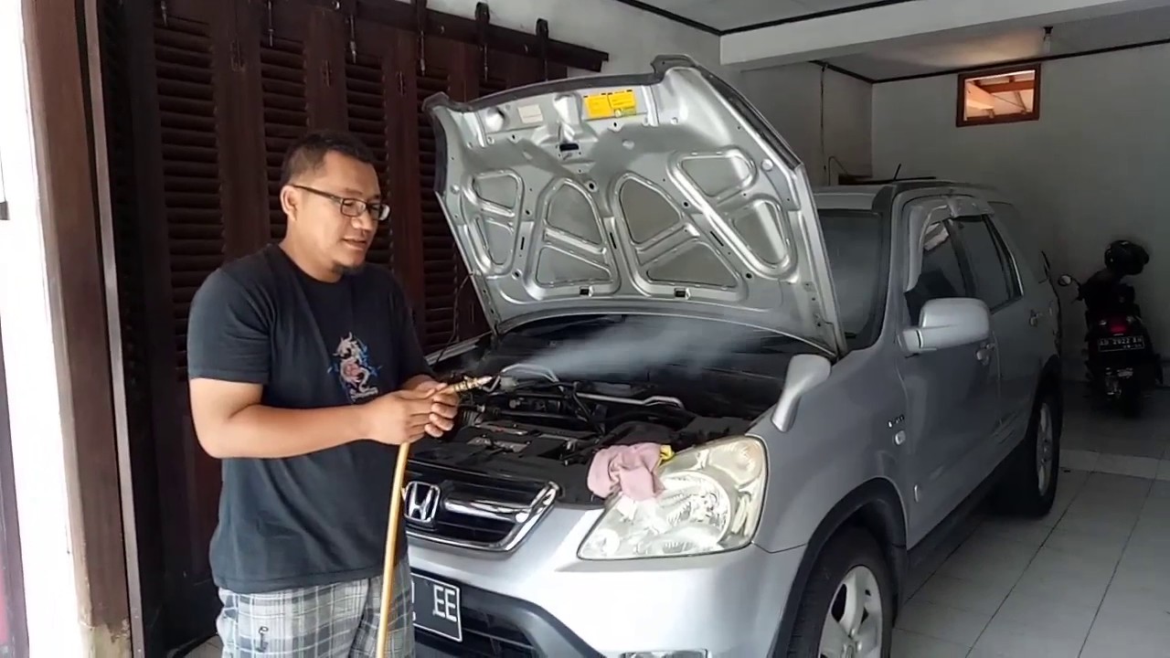 Cuci steam dengan alat bekas setrika uap