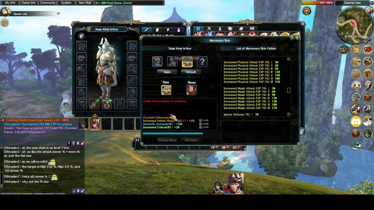 Enhancing Skin Stat on Sage King Arthur for my Alts acc (3 Stats Skin) | Atlantica Online Remastered