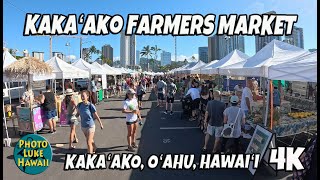 Kakaako Farmers Market with Food, Drink, Treat Booths, Fresh Produce, Art, Jewelry, Plants, Flowers