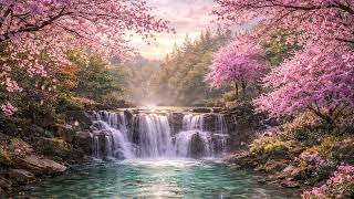 Spring Waterfall Serenity 🌸💧 | Relaxing Nature Ambience, Screensaver & Wall Art (8 Hours) screenshot 1