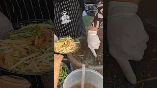 Asian Street Food Night Market Delicious Papaya Salad In Pattaya Beach Thailand