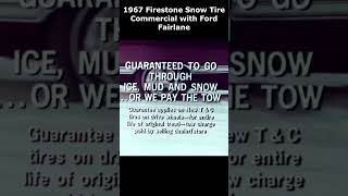 1967 Firestone Snow Tire Commercial with Ford Fairlane #firestone #ford #fairlane #publicite #pub