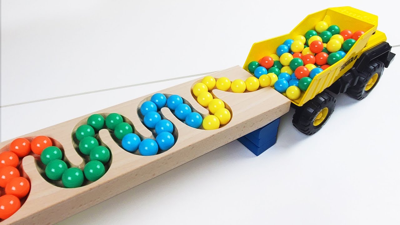 Marble Run Race ASMR ☆ HABA Slope, Dump Truck & Garbage Truck YouTube